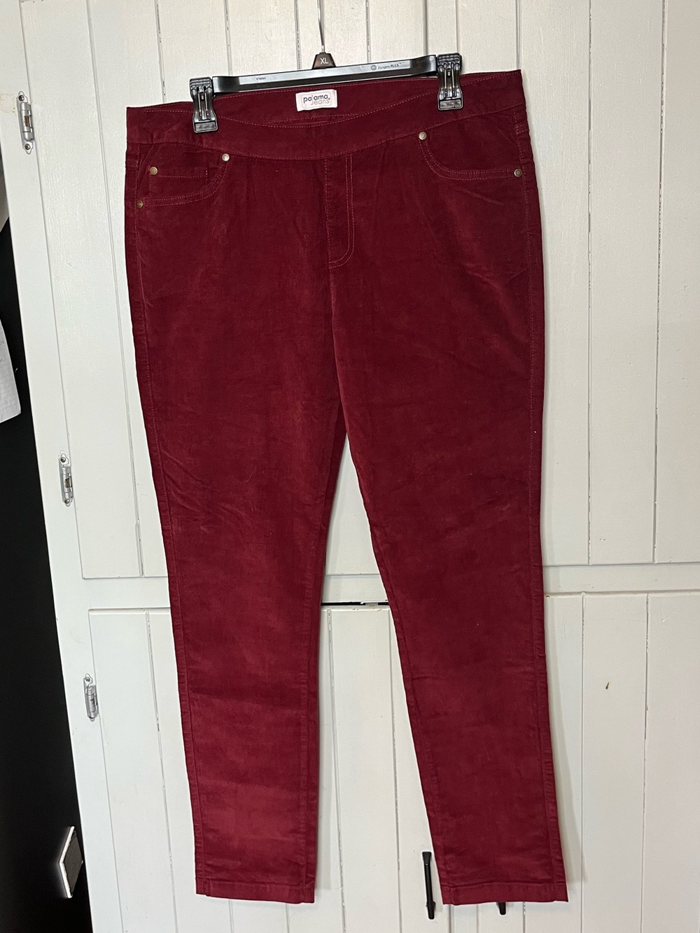 Pajama Jeans Burgundy Corduroy Skinny Jean Pants Size Large Women’s